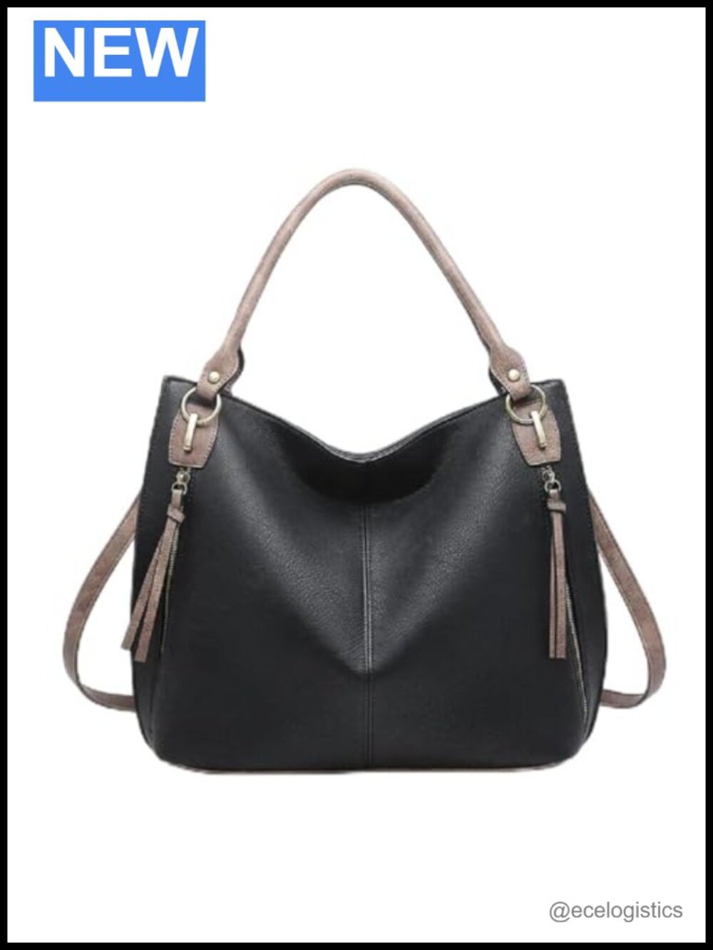 Distressed Vegan Leather Tote Bag with Adjustable Strap
